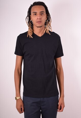 LEVI'S MENS VINTAGE T-SHIRT TOP LARGE BLACK 90S