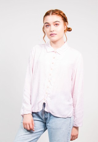 RETRO 90'S BABY PINK VELVET SHIRT