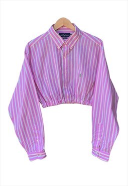 Vintage Ralph Lauren Elasticated Cropped Long Sleeved Shirt