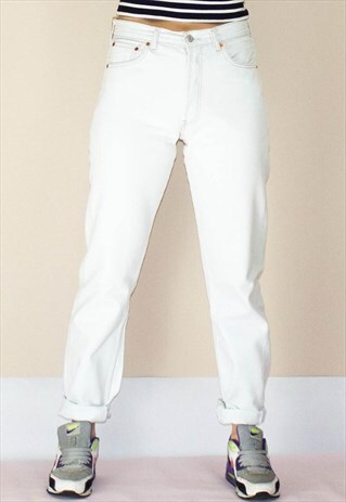 VINTAGE WHITE 501 BOYFRIEND FIT JEANS