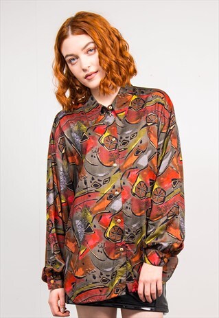VINTAGE 90'S OVERSIZE CRAZY PATTERN SHIRT
