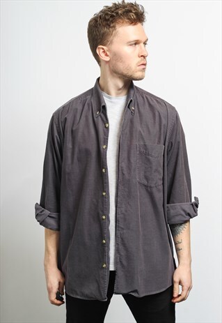 VINTAGE CORDUROY CORD SHIRT GREY