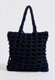MAMA TOTE ALPACA WOOL BLUE