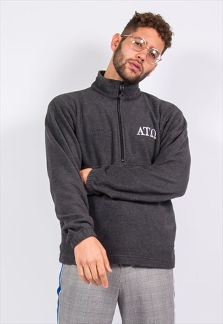 COLUMBIA GREY 1/4 ZIP FLEECE SWEATSHIRT