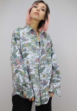VINTAGE 80S/90S OVERSIZED PATTERNED SHIRT