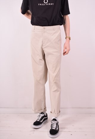 CALVIN KLEIN MENS VINTAGE TROUSERS W34 L34 BEIGE 90S