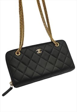 Vintage Chanel Timeless Wallet on Chain Reworked CC, Black