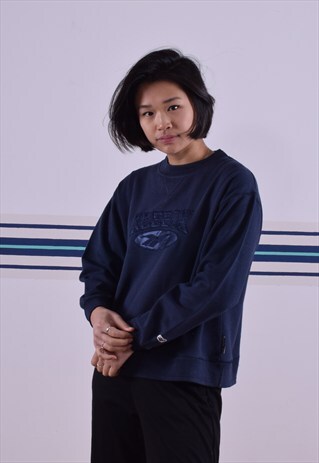 EMBROIDERED NAVY REEBOK SWEATSHIRT