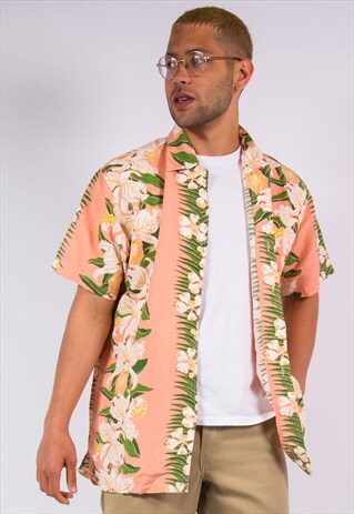 G-STAR PINK HAWAIIAN SHIRT FLORAL PRINT