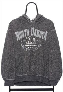 Vintage North Dakota Graphic Grey Hoodie Mens
