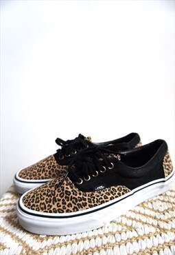 Vintage Vans Sneakers Shoes Trainers Tie Cheetah Leopard 