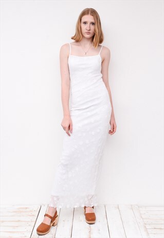 WOMEN'S 90'S CROCHET LONG S STRETCHY DRESS SUMMER WEDDING