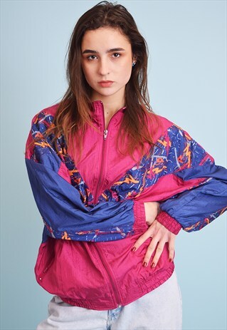 90'S RETRO ATHLEISURE SPORTS OVERSIZED BOMBER JACKET TOP