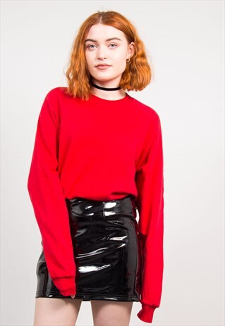 VINTAGE 90'S RED BASIC SWEATSHIRT