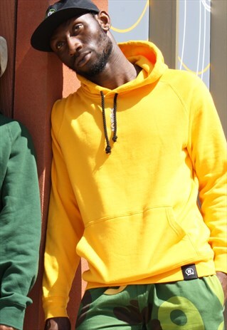 PULLOVER YELLOW HOODIE JUMBO BACK PRINT CAMOUFLAGE LOGO