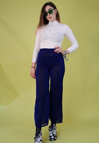 DREAMING SHEER GLITTER TROUSERS IN BLUE