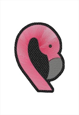 Embroidered Flamingo Head iron on patch / sew on patches