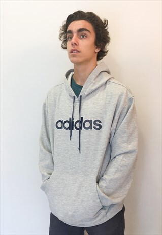VINTAGE ADIDAS HOODIE IN GREY