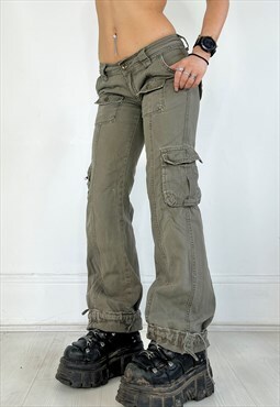 Vintage Y2k Cargo Trousers Pants Army Khaki Utility Grunge