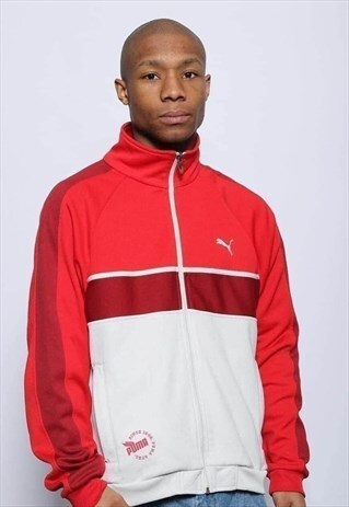 VINTAGE PUMA LOGO TRACK JACKET RED