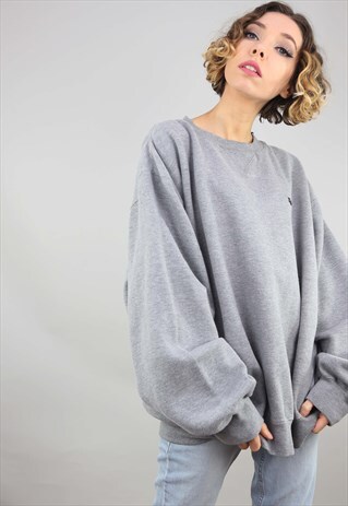 VINTAGE OVERSIZED GREY WILSON SWEATER SWEATSHIRT