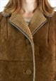 HIGH SOCIETY LEATHERWEAR SUEDE LEATHER JACKET FUR LINED COAT
