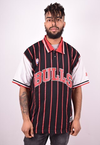 STARTER MENS VINTAGE NBA BULLS POLO SHIRT LARGE MULTI 90'S