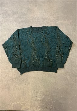 Vintage Knitted Jumper Abstract Patterned Knit Sweater