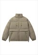 Skiing style bomber mountain puffer jacket utility coat