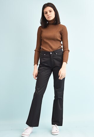Y2K REGULAR WAIST WET LOOK TROUSERS