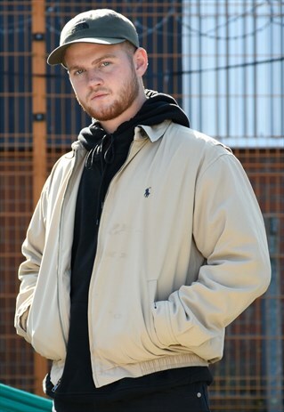 VINTAGE RALPH LAUREN BEIGE BOMBER JACKET