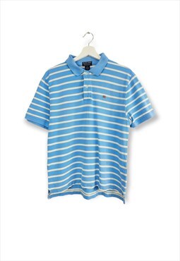 Vintage Ralph Lauren Stripped Polo Shirt in Blue M
