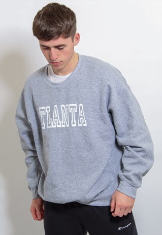 VINTAGE ATLANTA SWEATSHIRT IN GREY LARGE