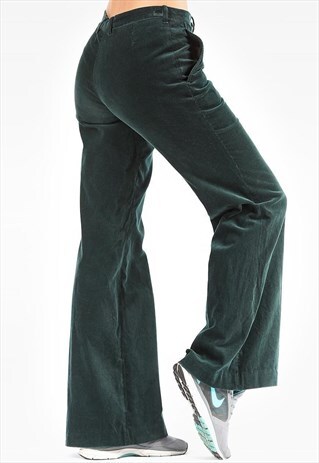RETRO BELL BOTTOM CORDUROY PANTS MOSSY