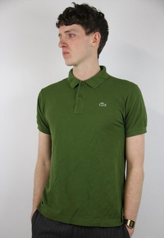 VINTAGE LACOSTE STRIPED GREEN POLO SHIRT