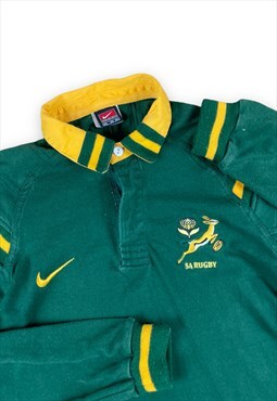 Nike Team Vintage 90s Green long sleeve rugby style shirt