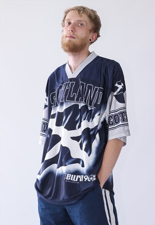 1996 MENS VINTAGE NUTMEG SCOTLAND UEFA BIG LOGO JERSEY SHIRT
