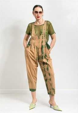 Summer overalls retro jumpsuit relaxed fit women size L