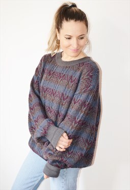 Vintage 80s MISSONI Designer Abstract Knit Jumper Sweatshirt
