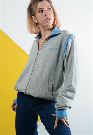 ADIDAS SWEATER TRACK JACKET GREY WITH LOGO.