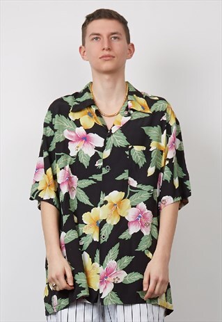 VINTAGE 90'S LOUD FLORAL PRINT HAWAIIAN SHIRT