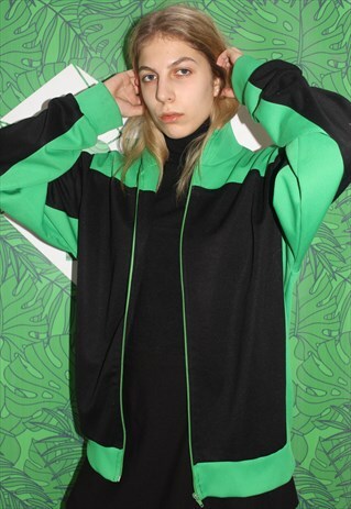 VINTAGE 90' OLDSCHOOL GREEN COOL SPORT UNISEX JACKET