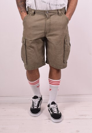 CARHARTT MENS VINTAGE CARGO SHORTS W34 KHAKI 90S