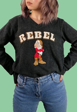VINTAGE 90'S SNOW WHITE DISNEY GRUMPY FLEECE SWEATSHIRT