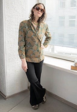 Vintage 60's Multicolour Flower Print Double Breasted Blazer