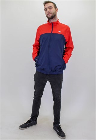 VINTAGE ADIDAS JACKET IN BLUE AND RED XL