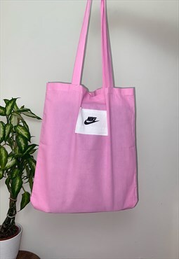Reworked Nike Swoosh Baby Pink Tote Bag