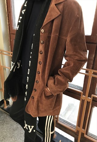 VINTAGE 80' BROWN SUEDE UNISEX COOL JACKET