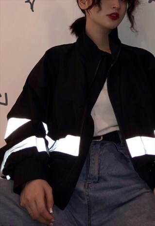 REFLECTIVE 3M CROP TRACK JACKET