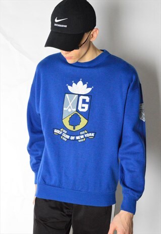 VINTAGE 90S BLUE GOLF NEW YORK SWEATSHIRT
